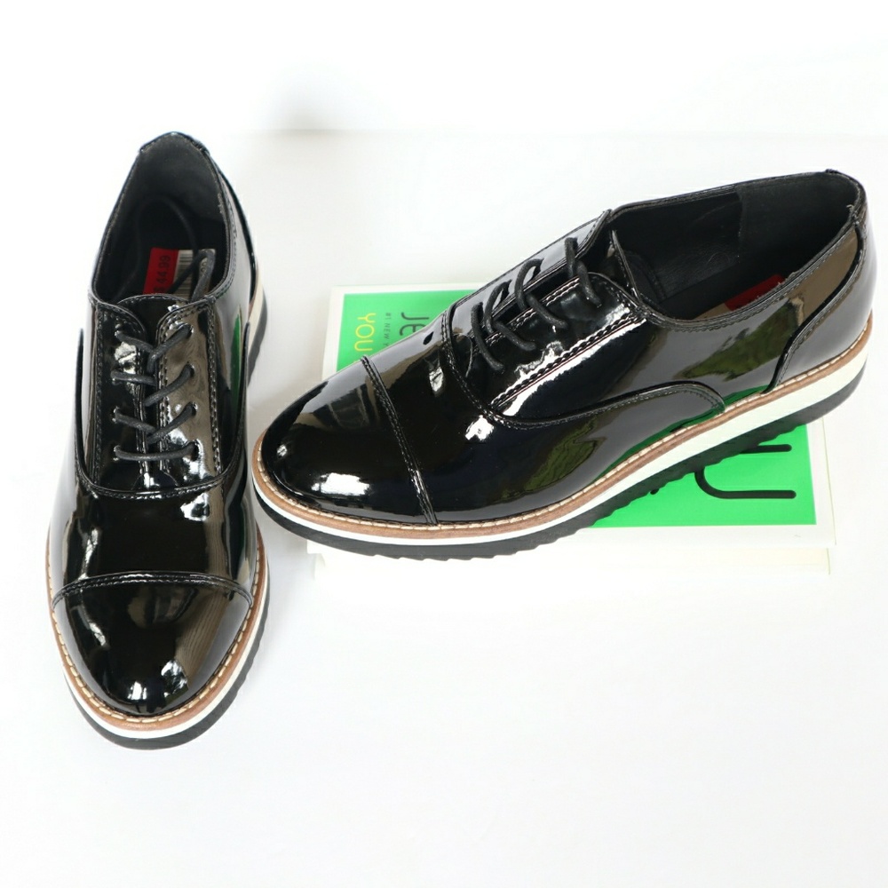 Patent Leather Black Oxfords